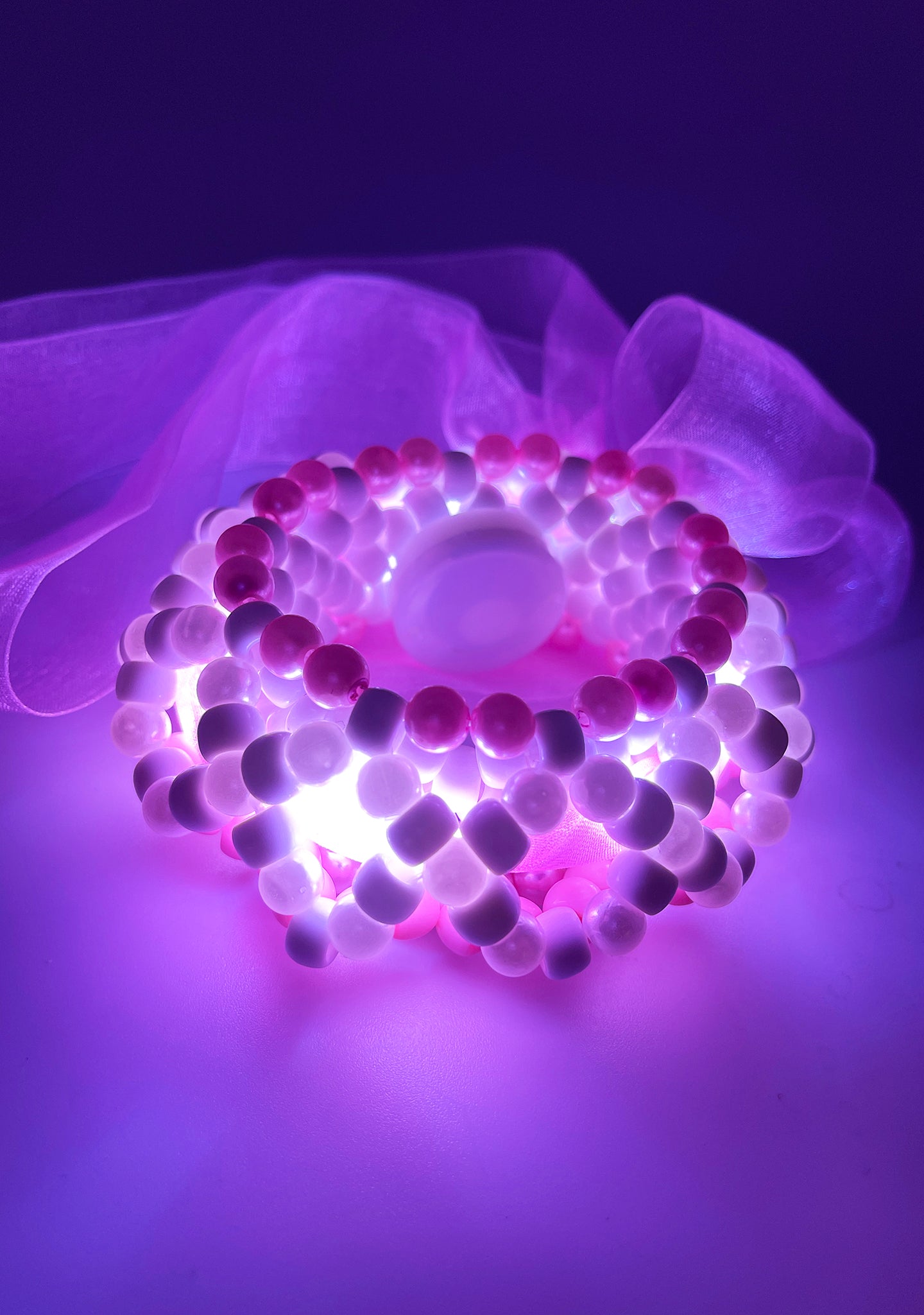 LASR Sugar Pop Light Up Ribbon Rave Kandi Bracelet | LASR – LA Style Rush
