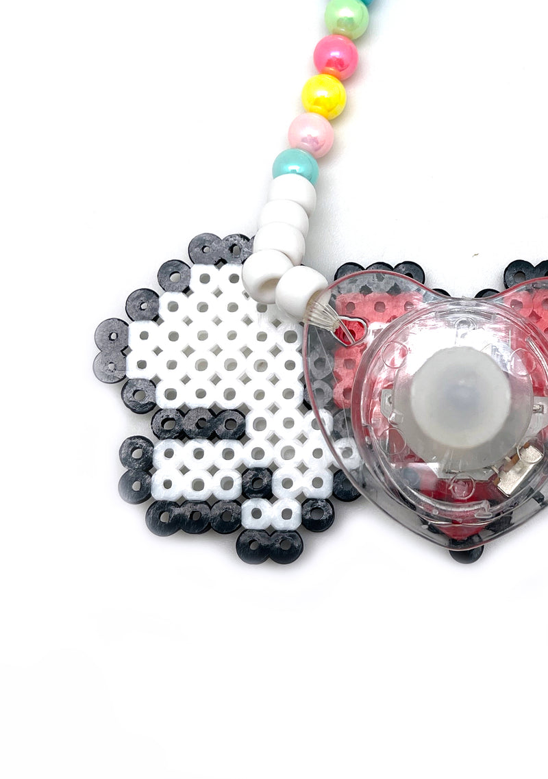 Light Up Rave Pacifier LASR Sweetheart Synthwave Light Up Pacifier Rave Kandi Necklace | LASR ...