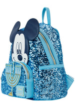Disney Mickey Happy Hanukkah Menorah Sequin Mini Backpack