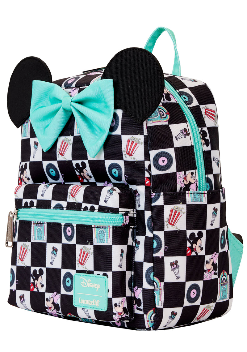 Disney Mickey & Minnie Date Night Diner AOP Nylon Mini Backpack