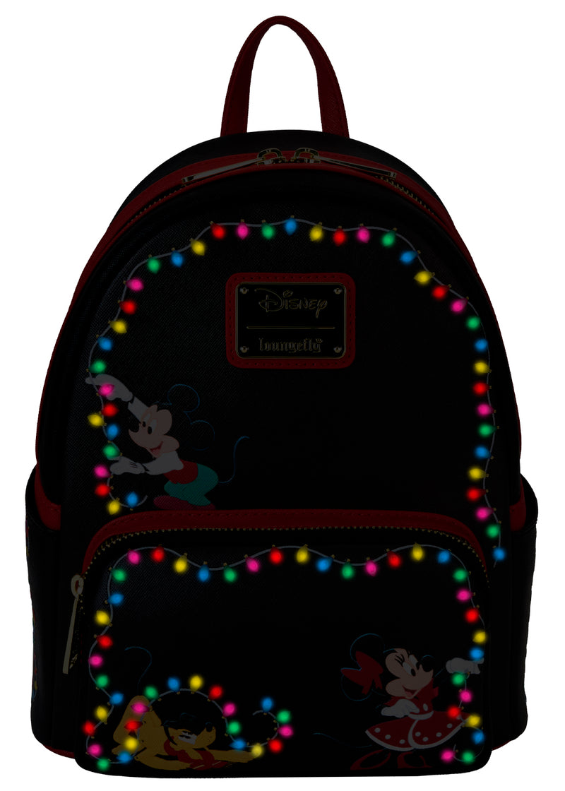 Disney Mickey & Friends Holiday String Lights Light Up Mini Backpack