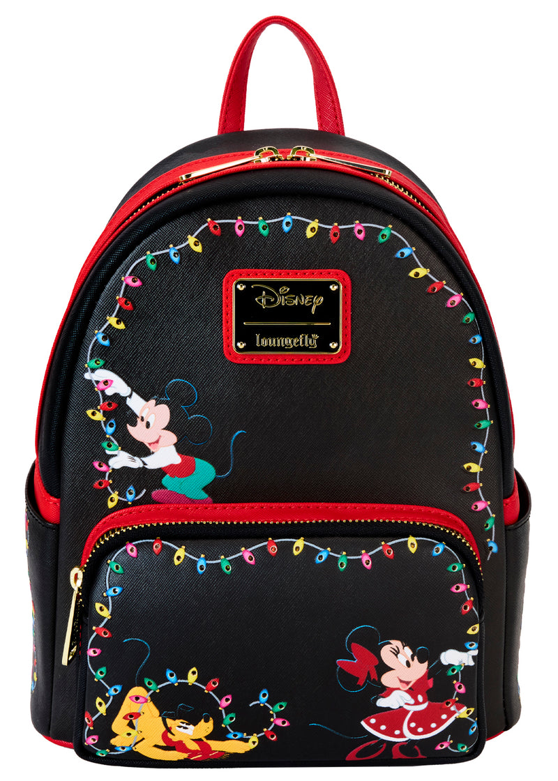 Disney Mickey & Friends Holiday String Lights Light Up Mini Backpack