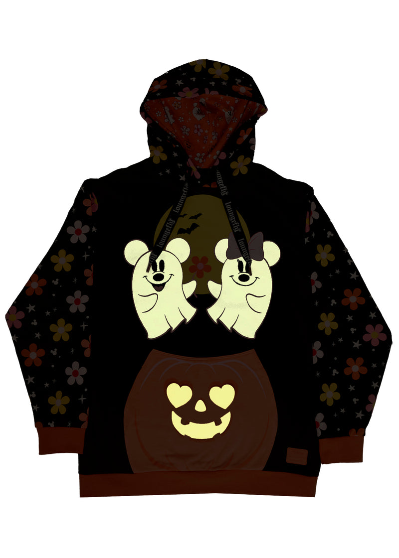 Disney Ghost Mickey and Minnie Halloween Hooded Unisex Hoodie