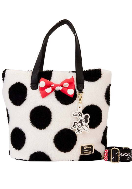 Outlets Vintage Black and White Minnie Mouse Chenille Loungefly