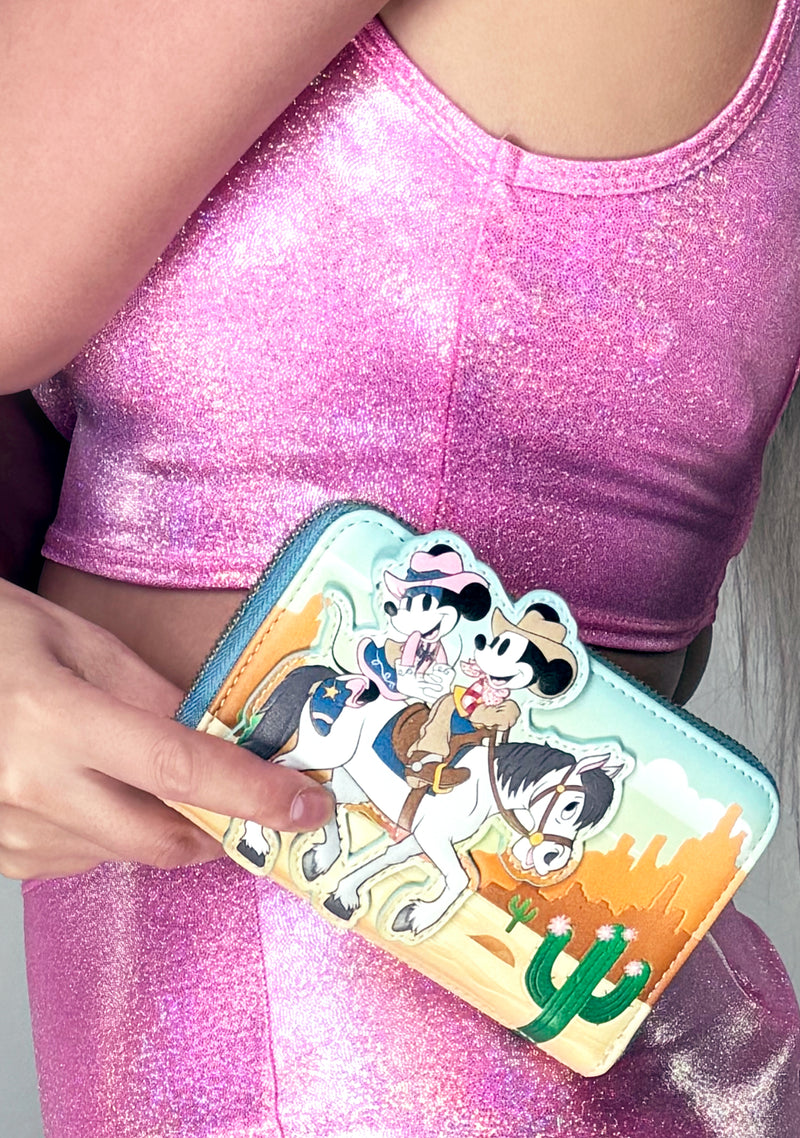 Disney Western Mickey & Minnie Zip Around Wallet
