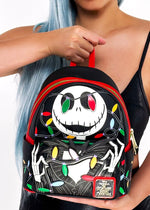 Disney Nightmare Before Christmas Jack Skellington String Lights Light Up Glow Mini Backpack