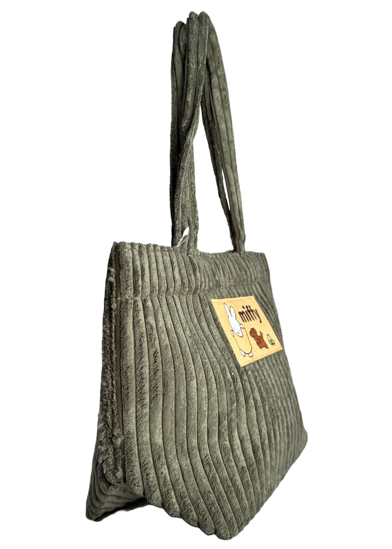 Miffy & Snuffy Olive Corduroy Tote