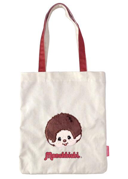 MONCHOUCHOU THE CANVAS BAG 大容量 Monchhichi-Kun Face Canvas Tote MC-0008BY | LASR – LA Style Rush