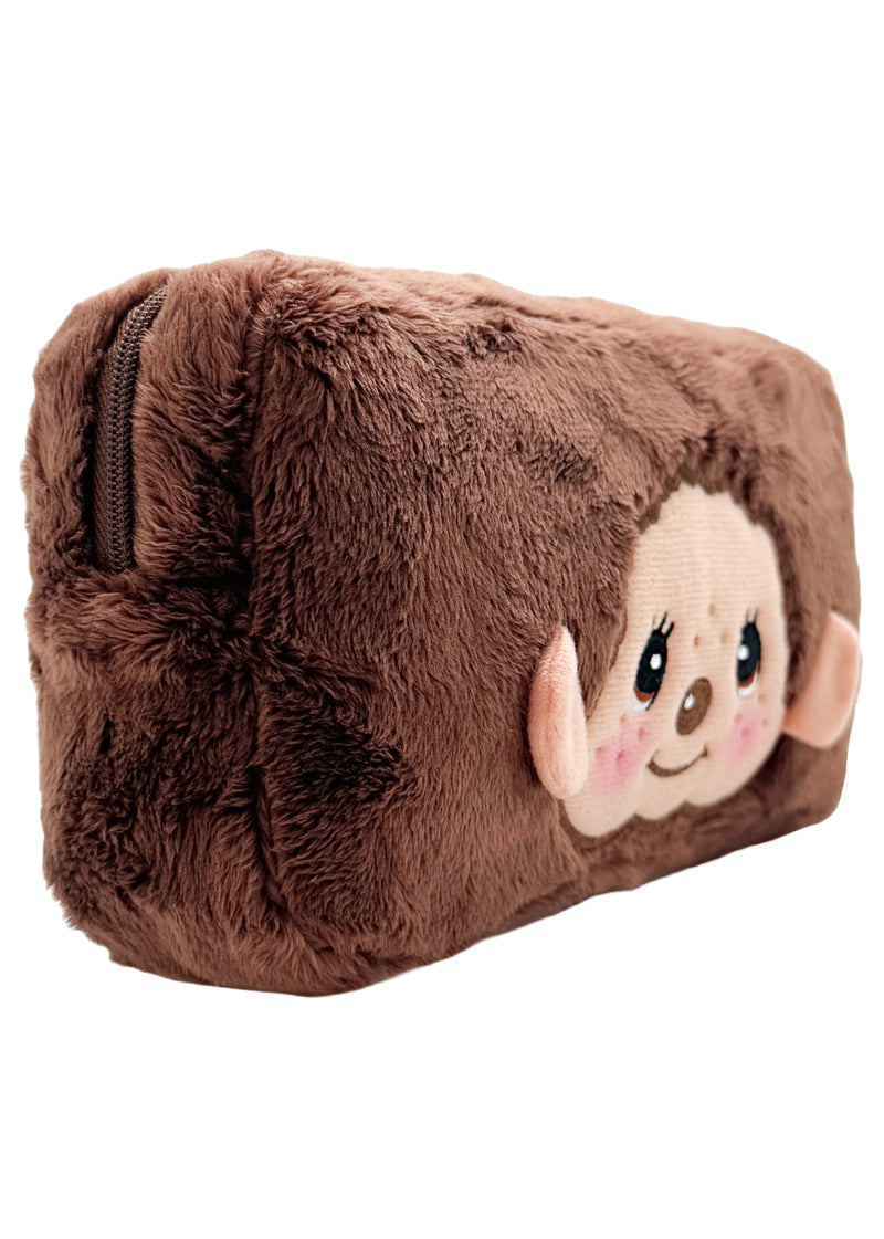 Monchhichi-Kun Face Plush Cosmetic Bag