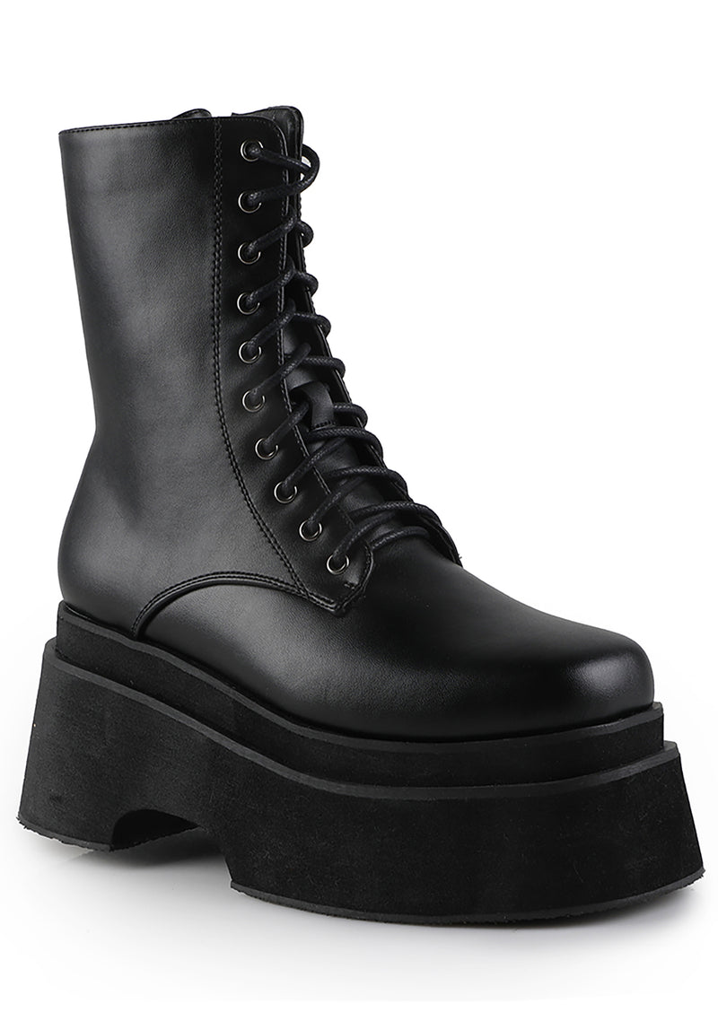 Shop Ocho Toro VIGO 01 Military Brat Black Platform Boots | LASR â LA Style Rush