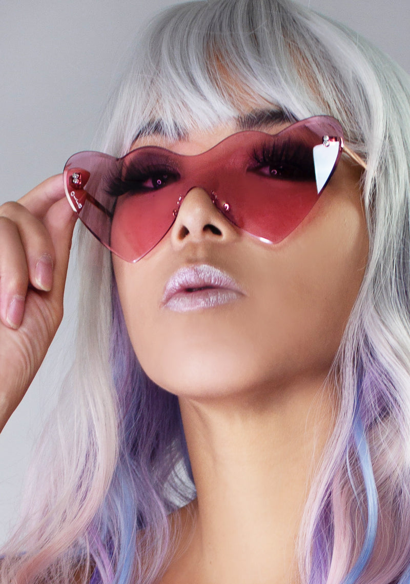 Hearts On Fire Sunglasses in Rose Gold/Pink