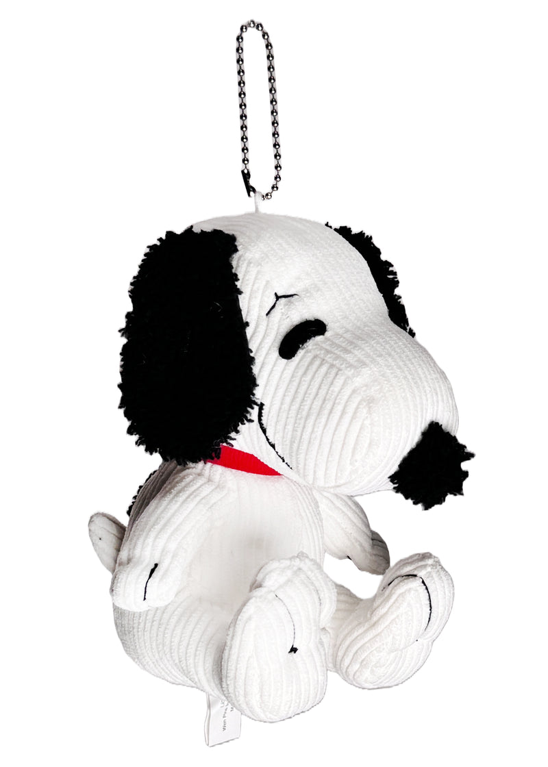 Peanuts Snoopy Classic Corduroy Plush Ball Chain Mascot Keychain