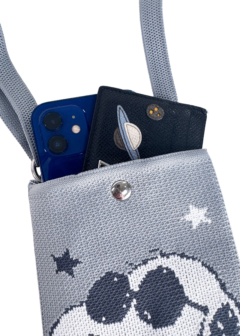 Peanuts Joe Cool Snoopy Knitted Grey Crossbody