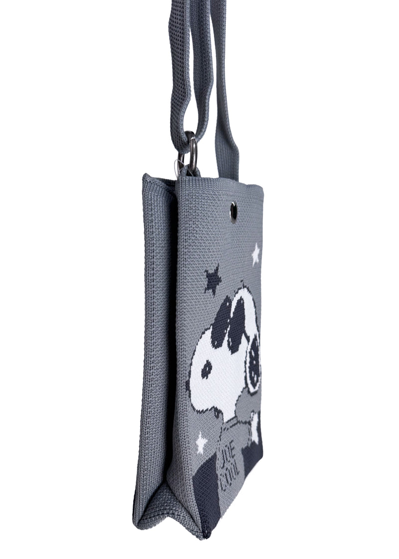 Peanuts Joe Cool Snoopy Knitted Grey Crossbody