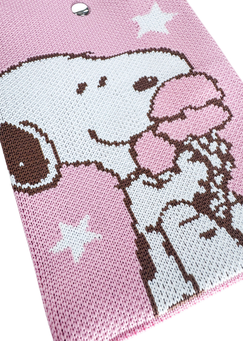 Peanuts Snoopy Loves Ice Cream Knitted Pink Crossbody