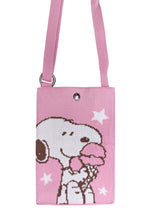 Peanuts Snoopy Loves Ice Cream Knitted Pink Crossbody