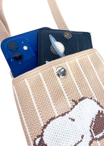 Peanuts Snoopy and Friends Knitted Brown Crossbody