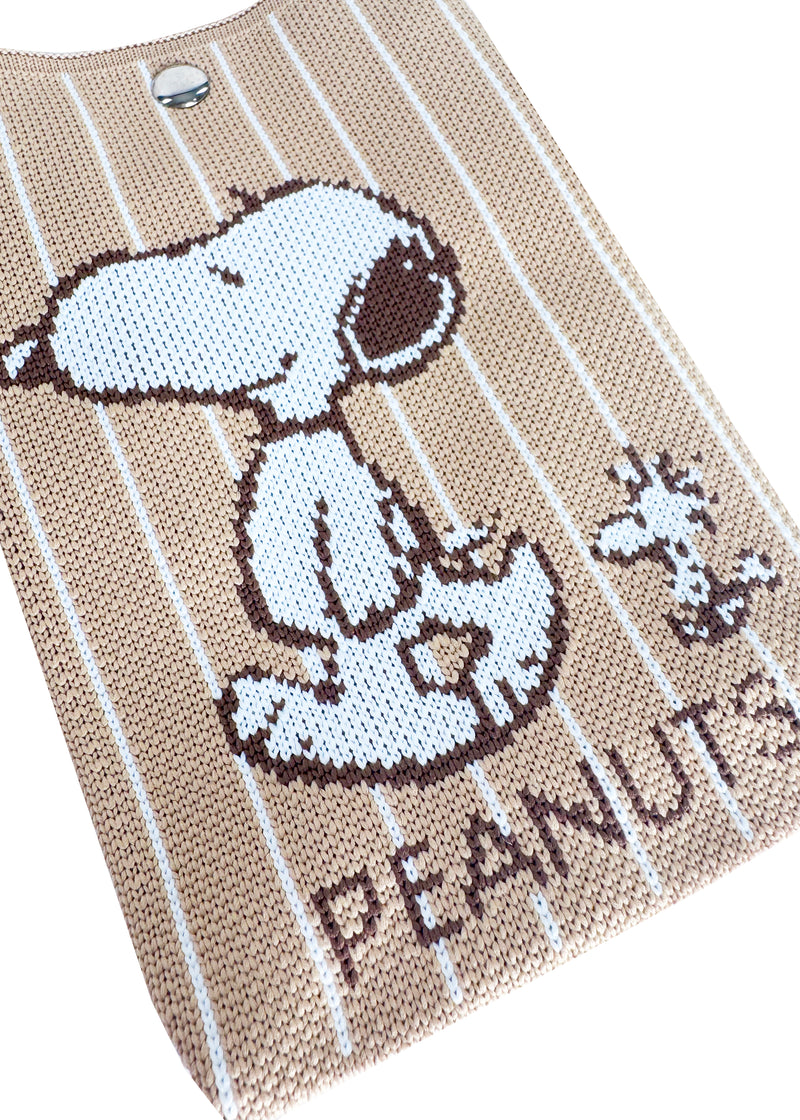 Peanuts Snoopy and Friends Knitted Brown Crossbody