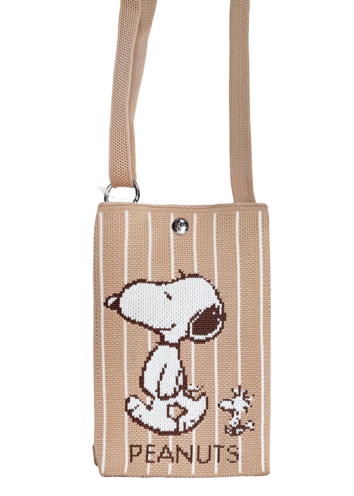 Peanuts Snoopy and Friends Knitted Brown Crossbody SN479 | LASR