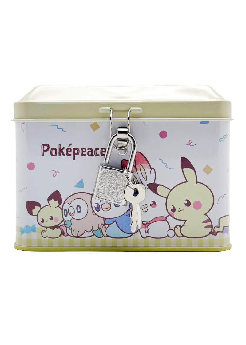 Pokemon Characters Kagitsuki Yellow Metal Piggy Bank with Lock & Key