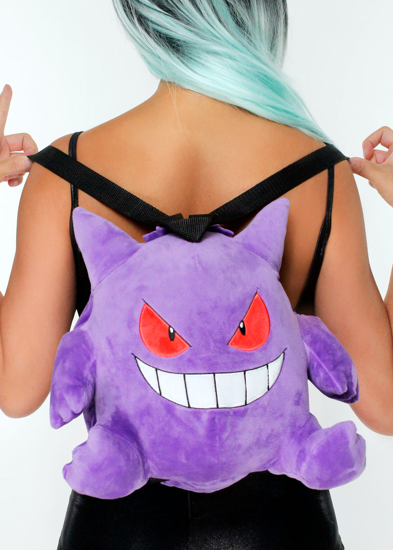 Pokemon Gengar Plush Backpack PS 0044GG LASR LA Style Rush