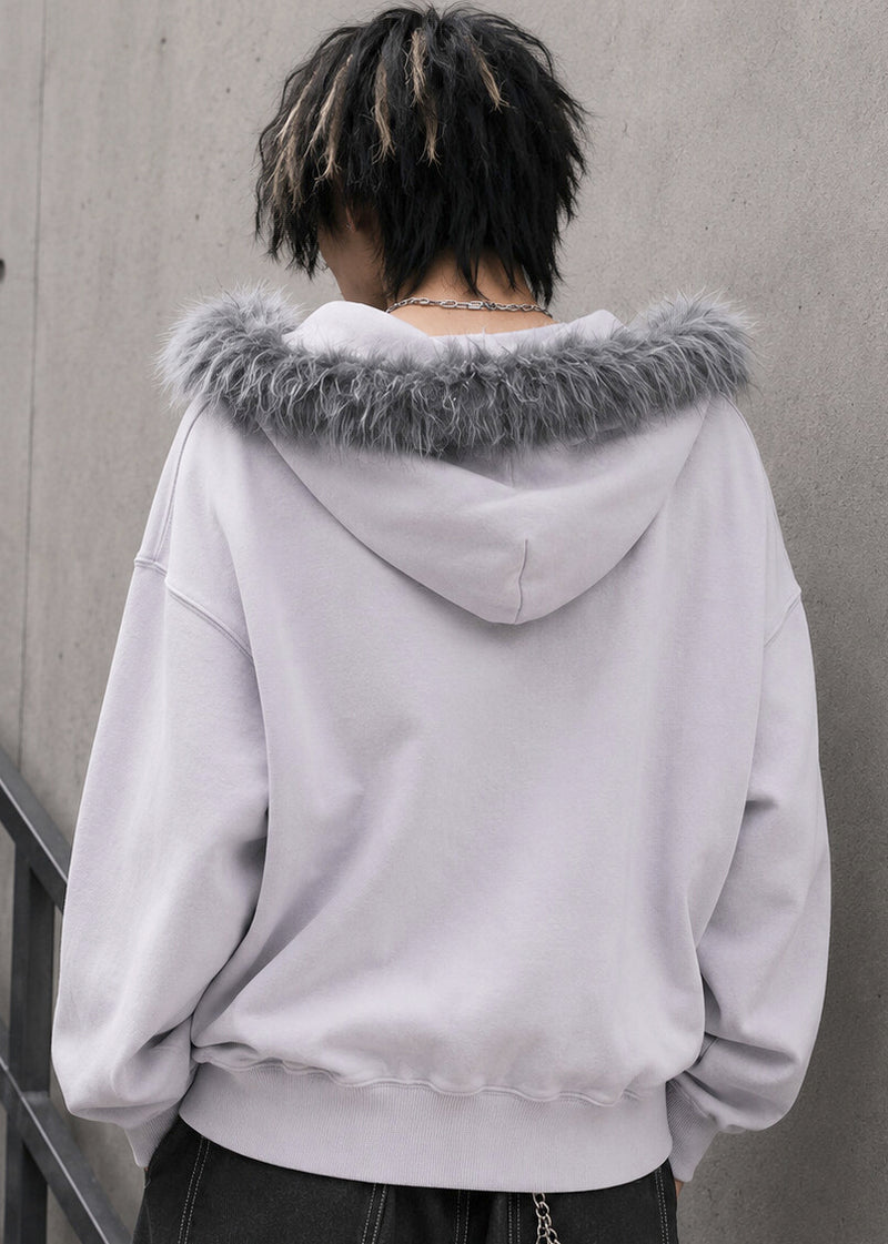 RESHAM Neo Tokyo Slate Oversized Zip Hoodie 220193A | LASR – LA