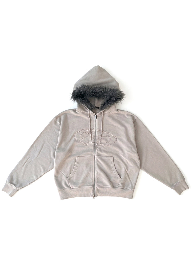 RESHAM Neo Tokyo Slate Oversized Zip Hoodie 220193A | LASR – LA