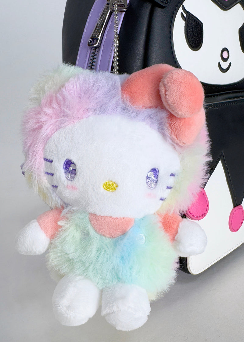 hello kitty backpack chain Sanrio Hello Kitty Pastel Rainbow Plush Ball Chain Mascot Keychain