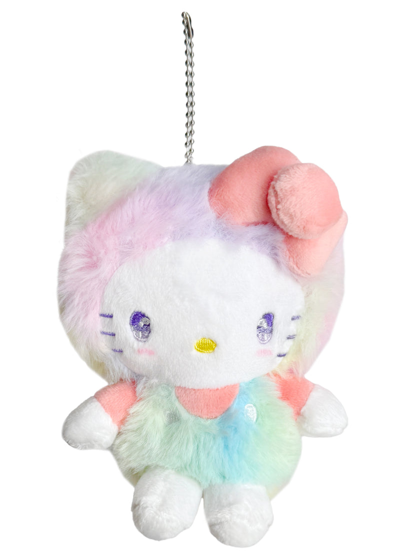 Sanrio Hello Kitty Pastel Rainbow Plush Ball Chain Mascot Keychain