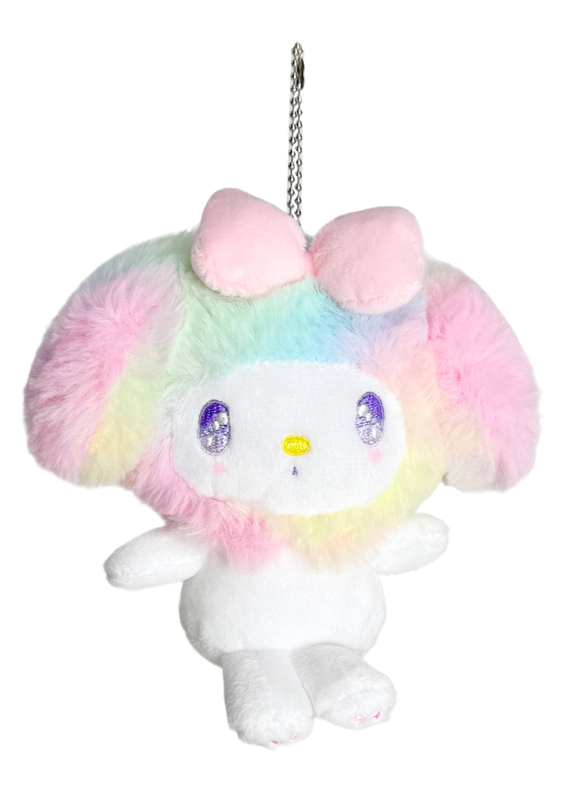 Sanrio My Melody Pastel Rainbow Plush Ball Chain Mascot Keychain