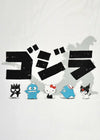 Sanrio x Godzilla Character White Long Sleeve Tee
