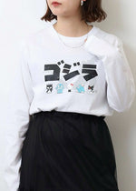 Sanrio x Godzilla Character White Long Sleeve Tee