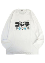 Sanrio x Godzilla Character White Long Sleeve Tee