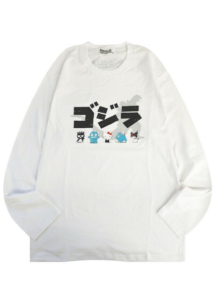 Sanrio x Godzilla Character White Long Sleeve Tee GZ1243-39 | LASR