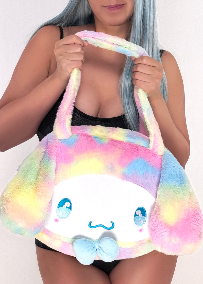 Sanrio Cinnamoroll Pastel Rainbow Anime Eyes Plush Tote