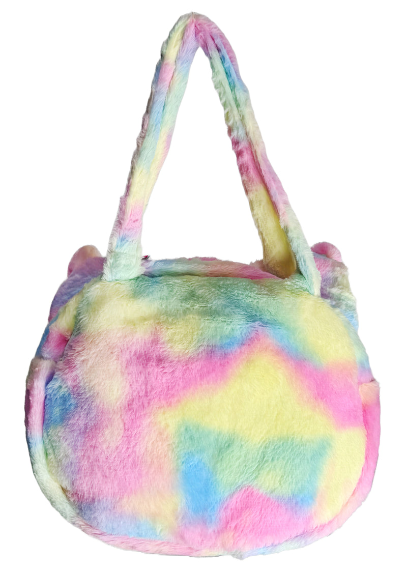 Sanrio Kuromi Pastel Rainbow Anime Eyes Plush Tote