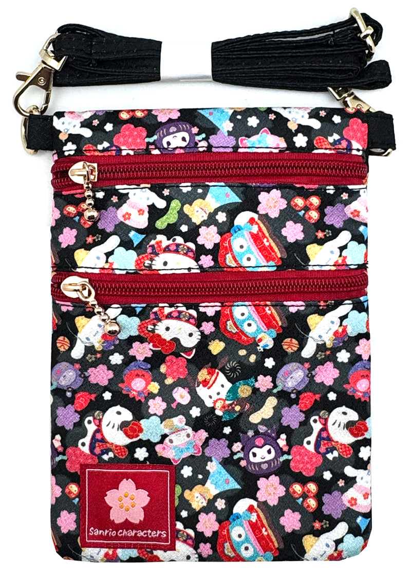 Sanrio Hello Kitty & Friends Sakura AOP Passport Crossbody Bag