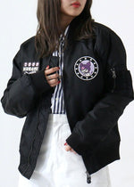 Sanrio Kuromi Embroidered Black Bomber Jacket