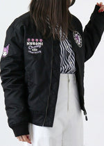 Sanrio Kuromi Embroidered Black Bomber Jacket