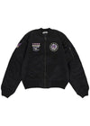 Sanrio Kuromi Embroidered Black Bomber Jacket