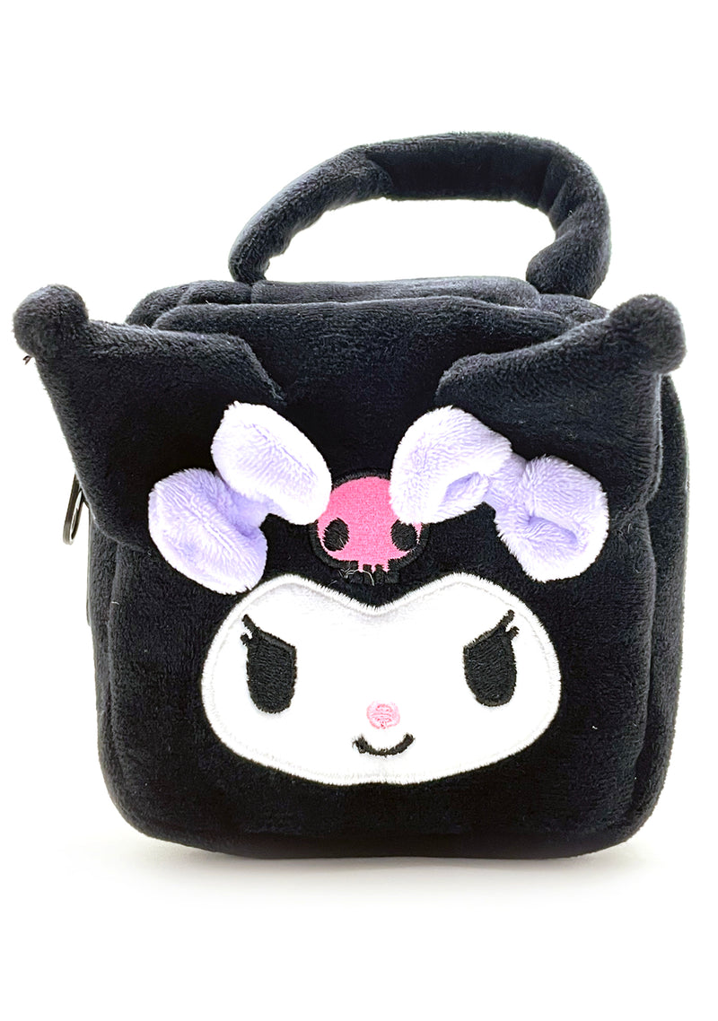 Sanrio Kuromi Face Square Plush Cosmetic Bag