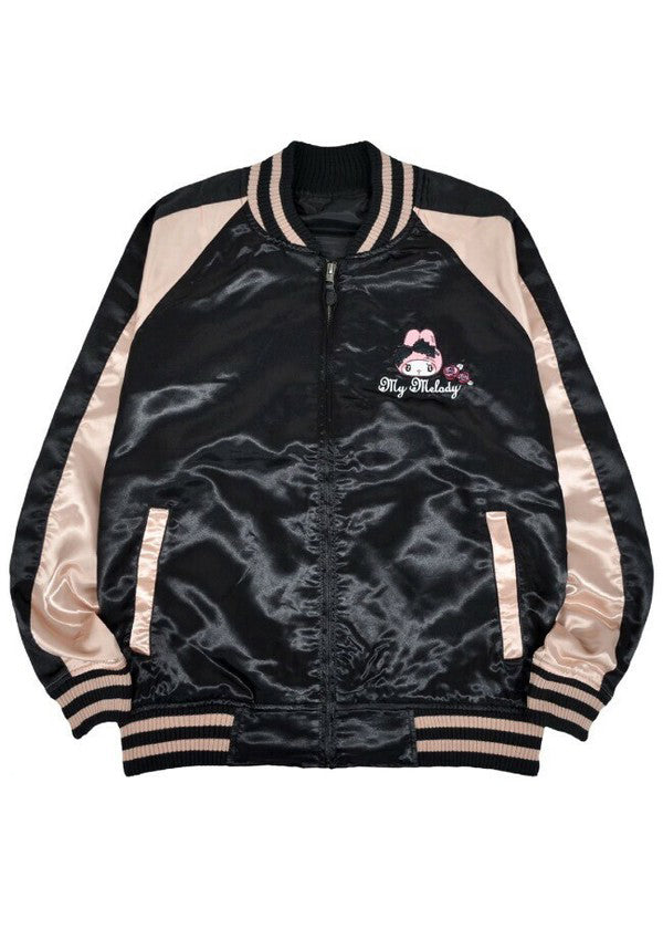Sanrio My Melody Sweet Lolita Black Pink Bomber Jacket
