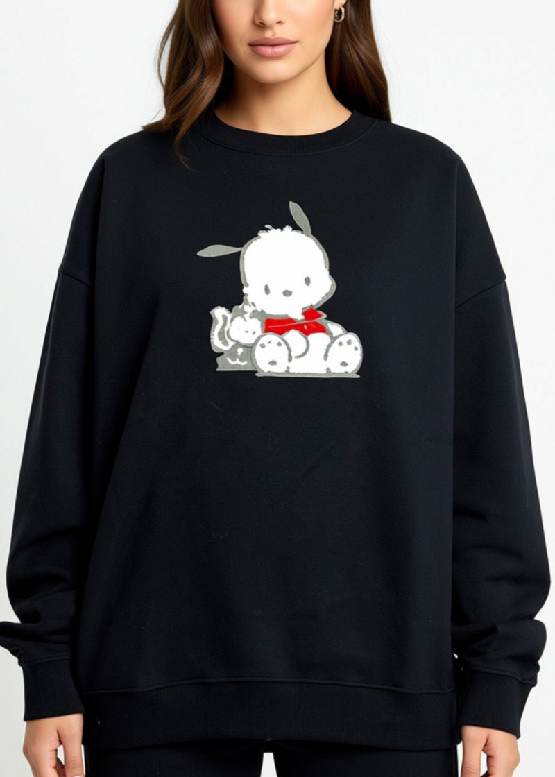 ぽこ Sanrio Pochacco Power Play Black Pullover PC1354-95 | LASR – LA