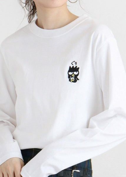 Sanrio Badtz Maru Loves Sushi White Long Sleeve Tee