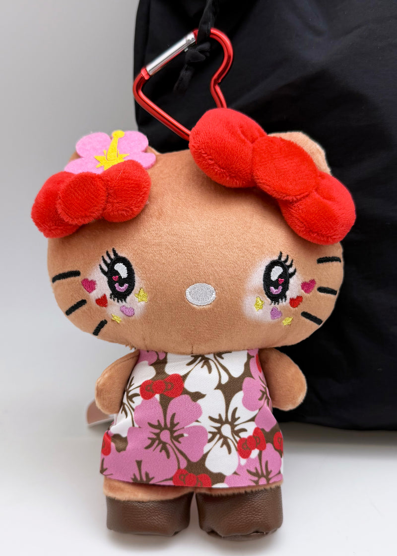 Sanrio Tanned Hello Kitty Hibiscus Plush Mascot Carabiner