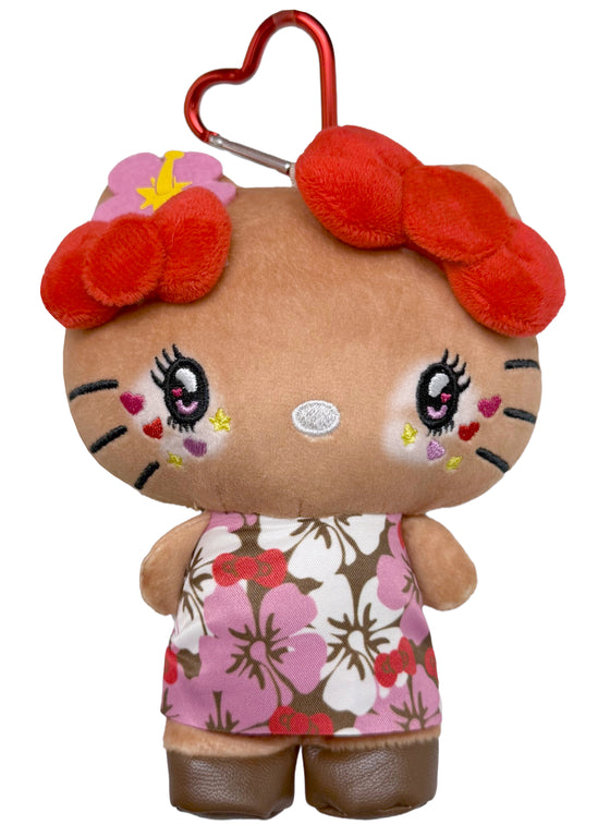 Sanrio Tanned Hello Kitty Hibiscus Plush Mascot Carabiner