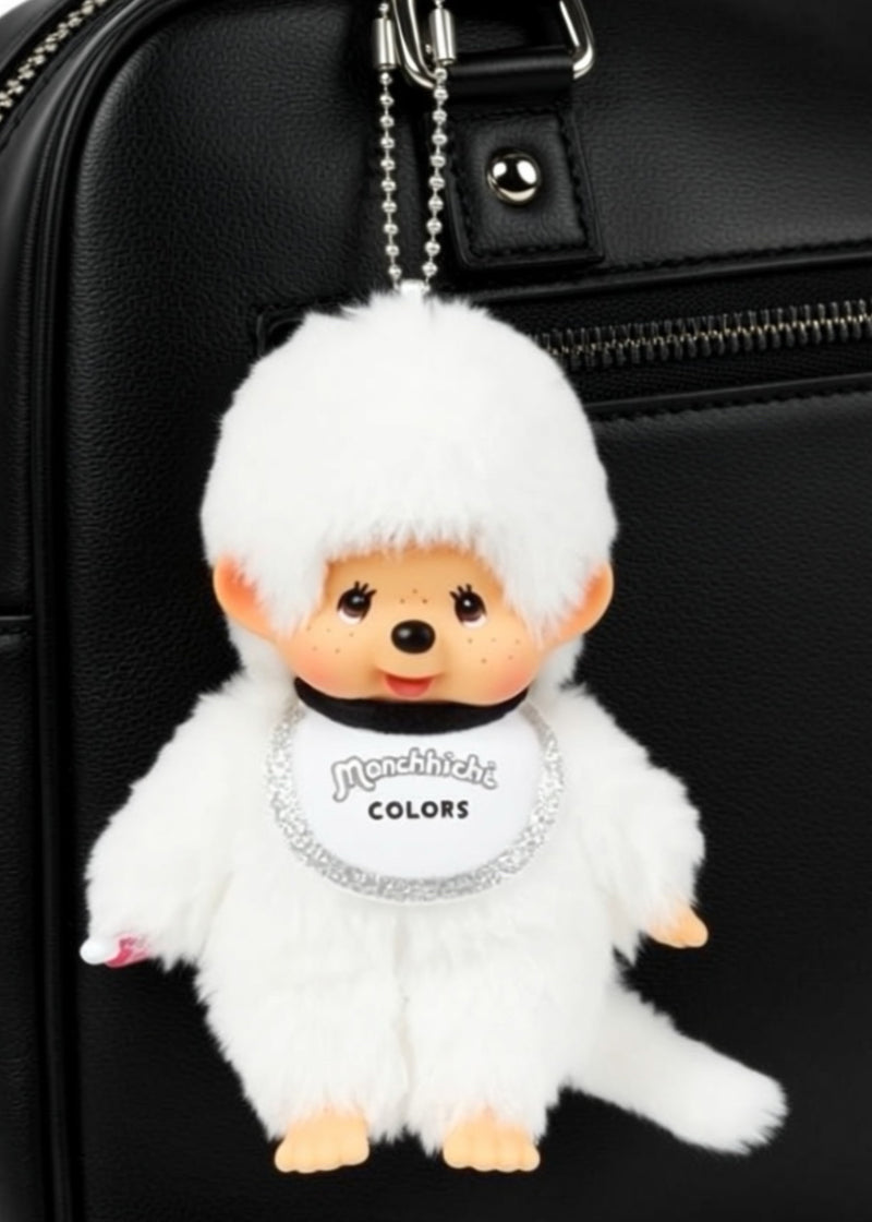 Sekiguchi Monchhichi Colors White Plush Mascot Keychain 203475