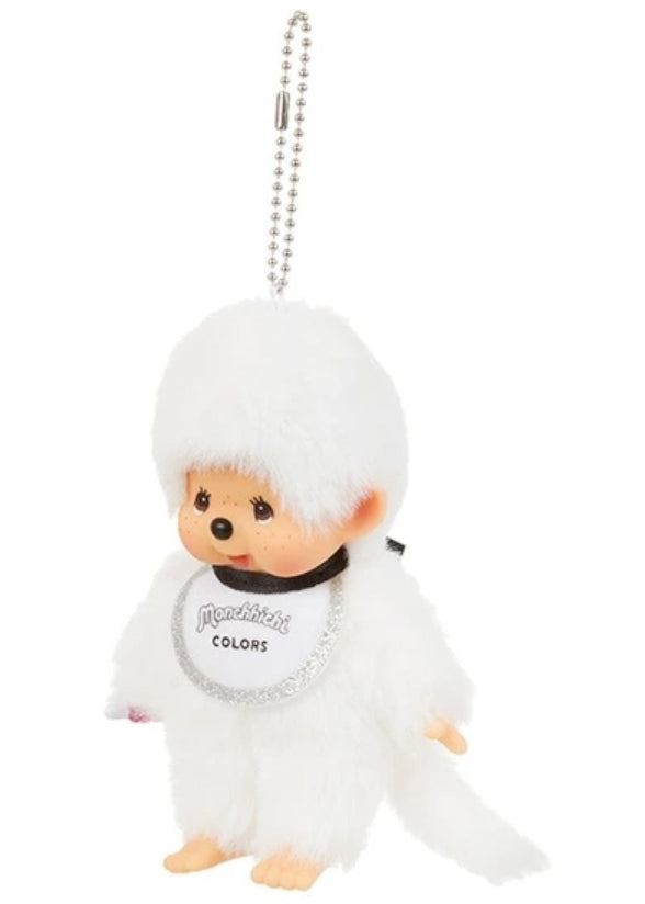 Sekiguchi Monchhichi Colors White Plush Mascot Keychain 203475