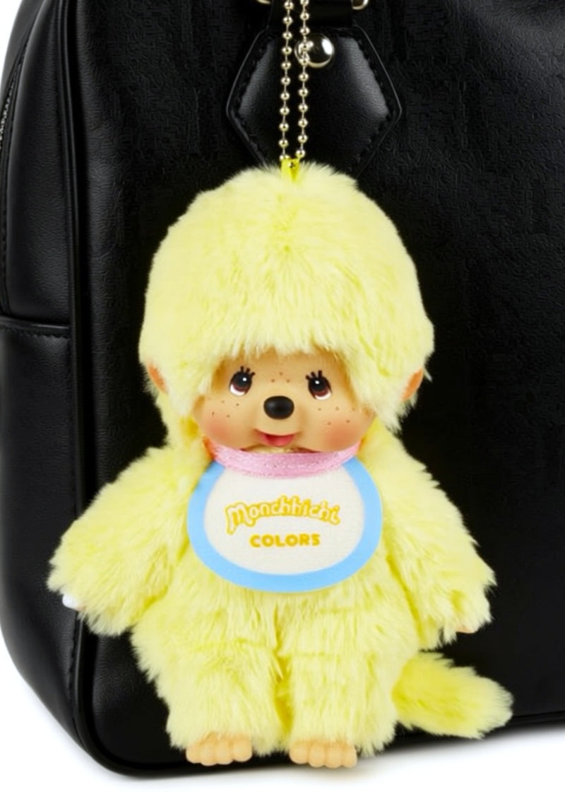 Sekiguchi Monchhichi Colors Neon Yellow Plush Mascot Keychain