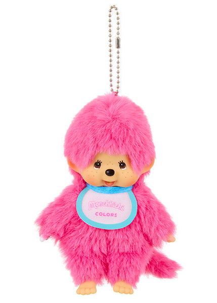 Sekiguchi Monchhichi Colors Neon Pink Plush Mascot Keychain 226979